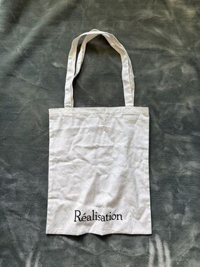 Realisation Par Cream Canvas Logo Tote